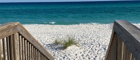 On the beach, beach towels
