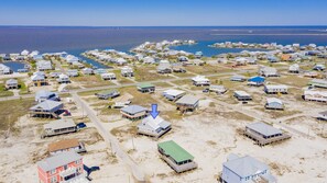 Aerial view - Gulf Front - 5BR - 2BA - 120 Steps to Beach! (Dauphin Island)