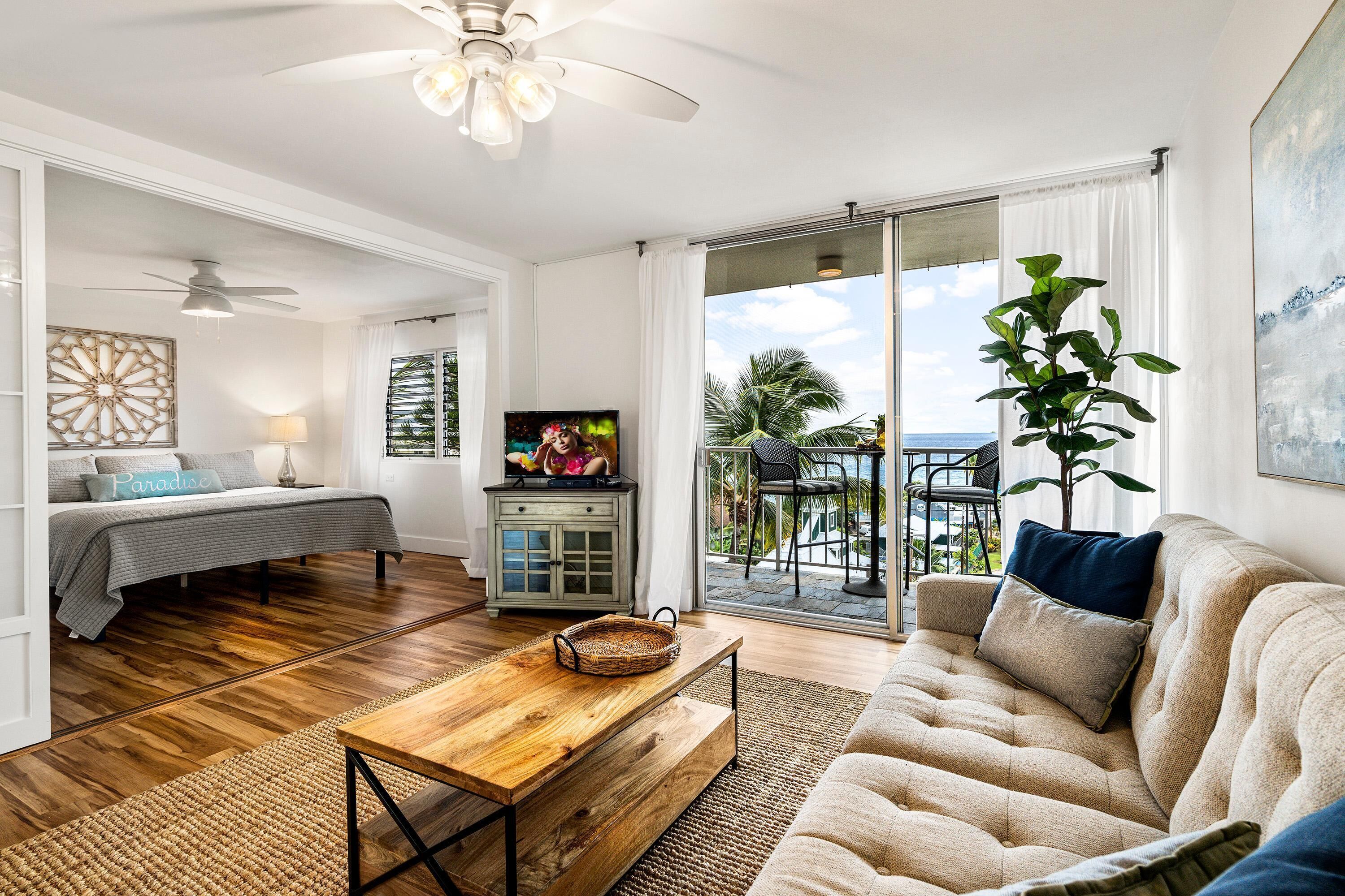 콘도, 킹사이즈침대 1개 (Kailua Village#701) | 거실