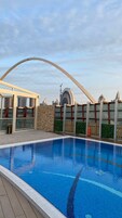 Outdoor pool, sun loungers