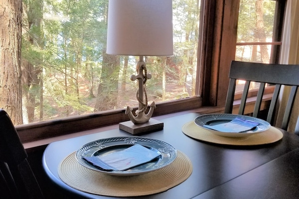 Enjoy the woodsy view while you eat or work!