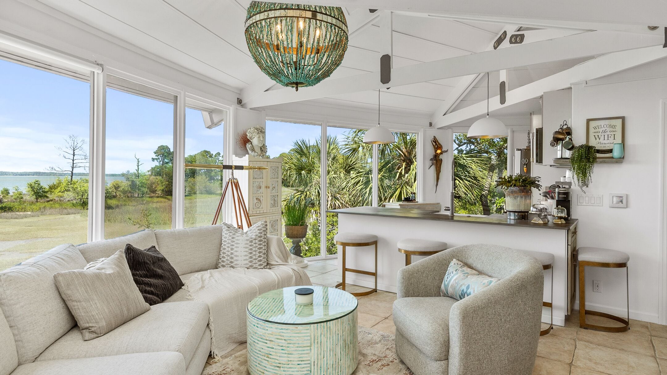 Good morning living room and kitchen!