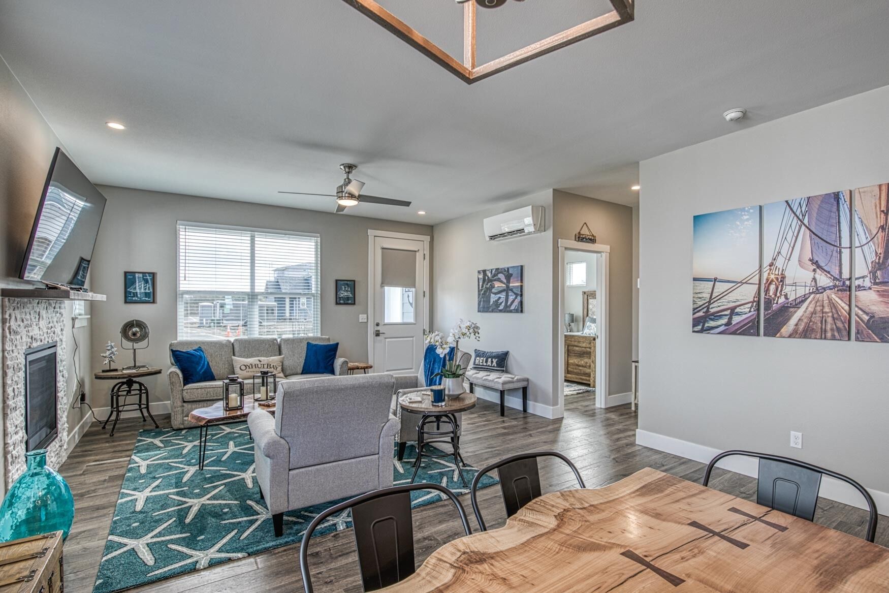 TV, fireplace, DVD player