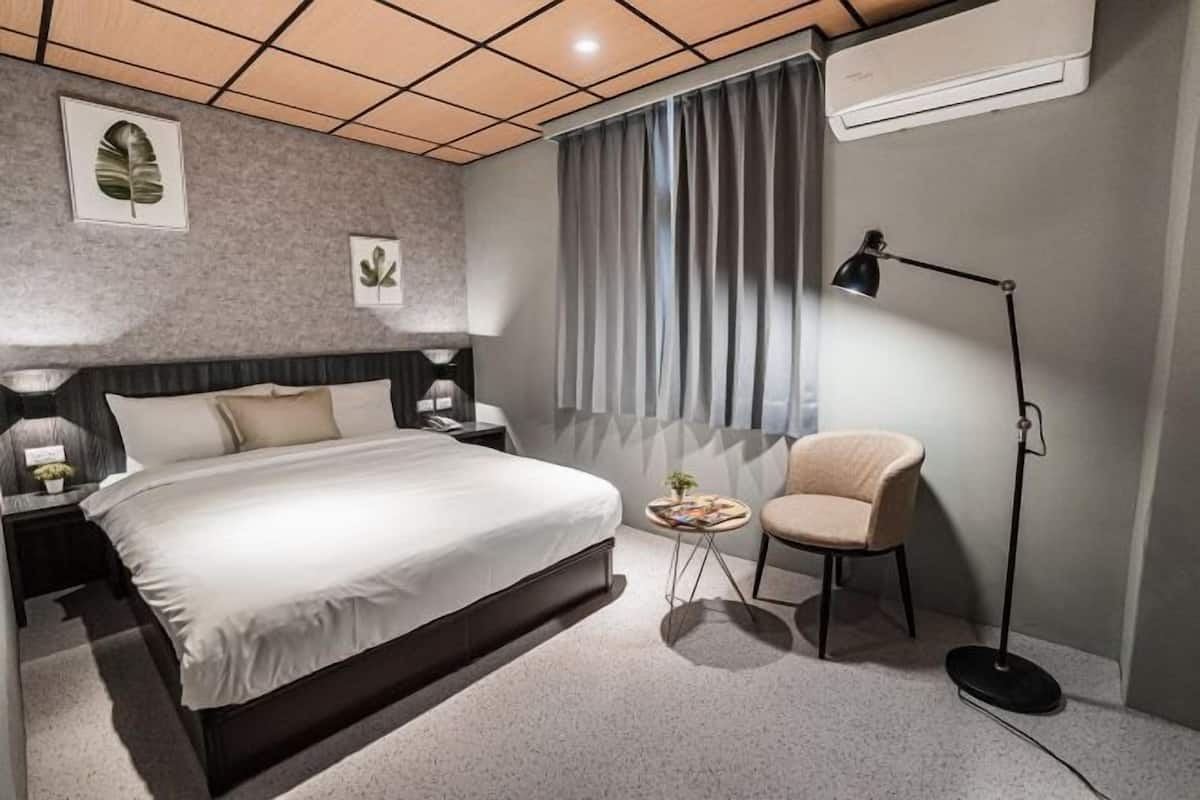 Down comforters, blackout drapes, WiFi (free), bed sheets