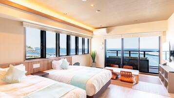 Executive-Suite, Nichtraucher (Ocean Suite with Open Air Bath) | Zimmersafe, individuell dekoriert, kostenloses WLAN, Bettwäsche