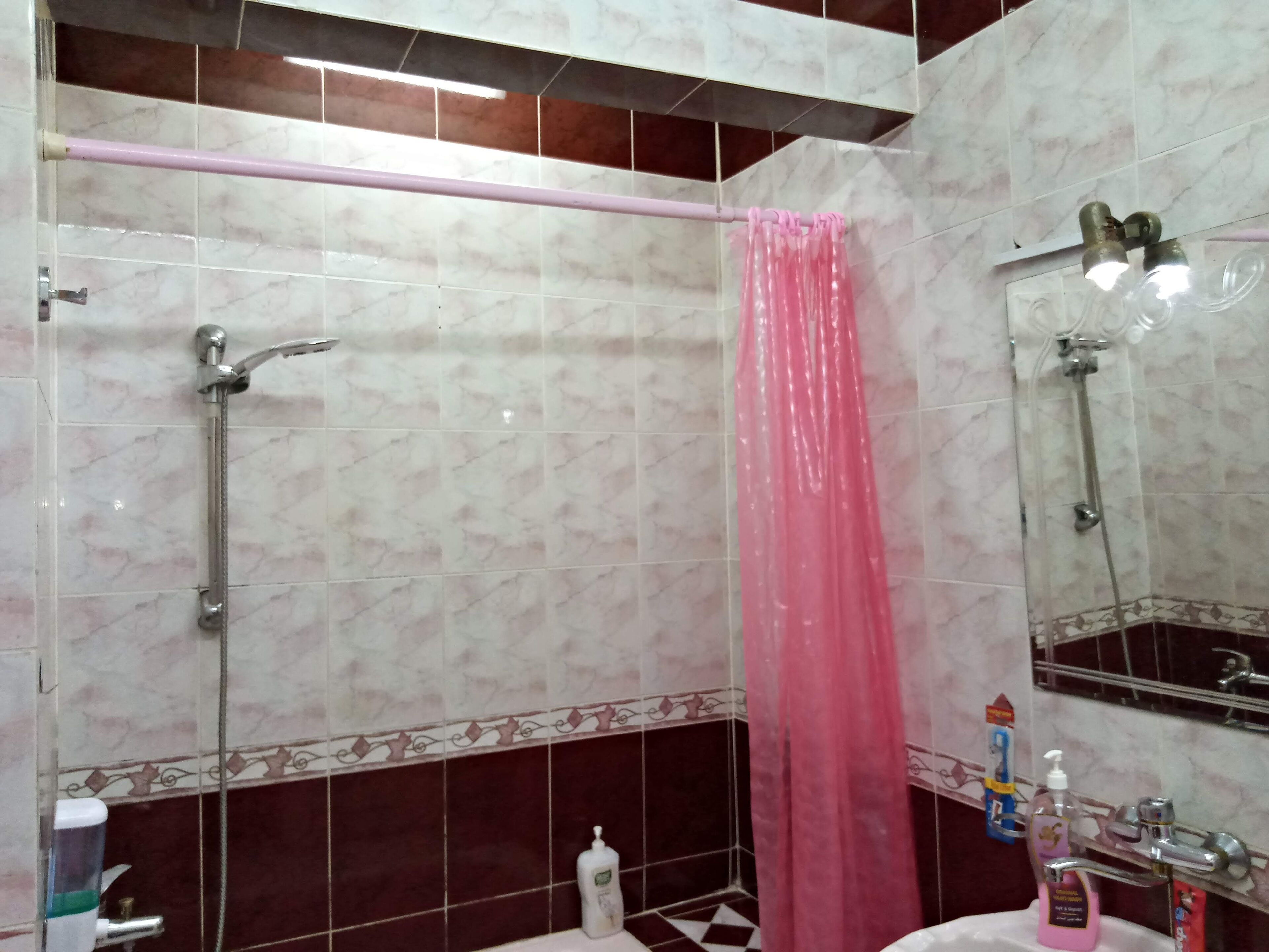 Combined shower/tub, jetted tub, hair dryer, bidet