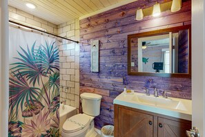Ensemble douche/baignoire, serviettes fournies