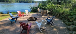 Outdoor dining - Beautiful and Spacious Lake Home! Large Deck Overlooking Lake! (Chetek)
