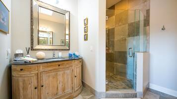 Bathtub, hair dryer, towels, soap