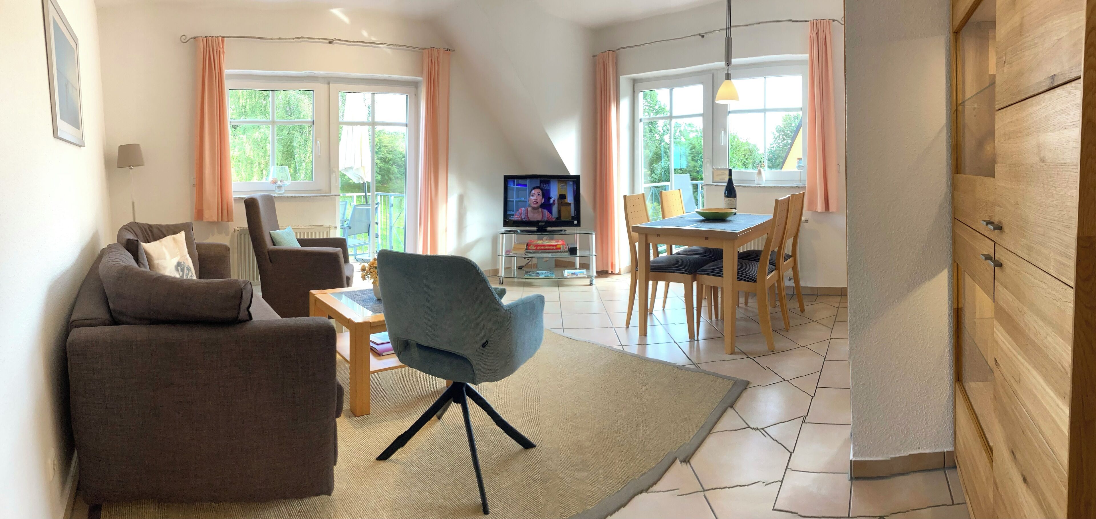 Télévision, lecteur de DVD, livres, chaîne hi-fi