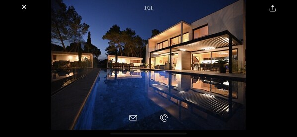 Piscine extérieure, piscine chauffée