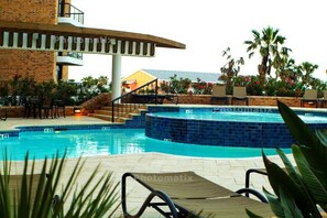 Outdoor pool, a heated pool - Live like Royalty @ Aransas Princess Beach Front Bliss w/ Heated Pool - Hot Tub! (Port Aransas)