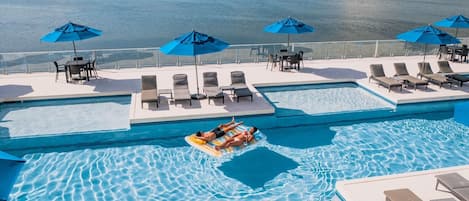 Outdoor pool, a heated pool