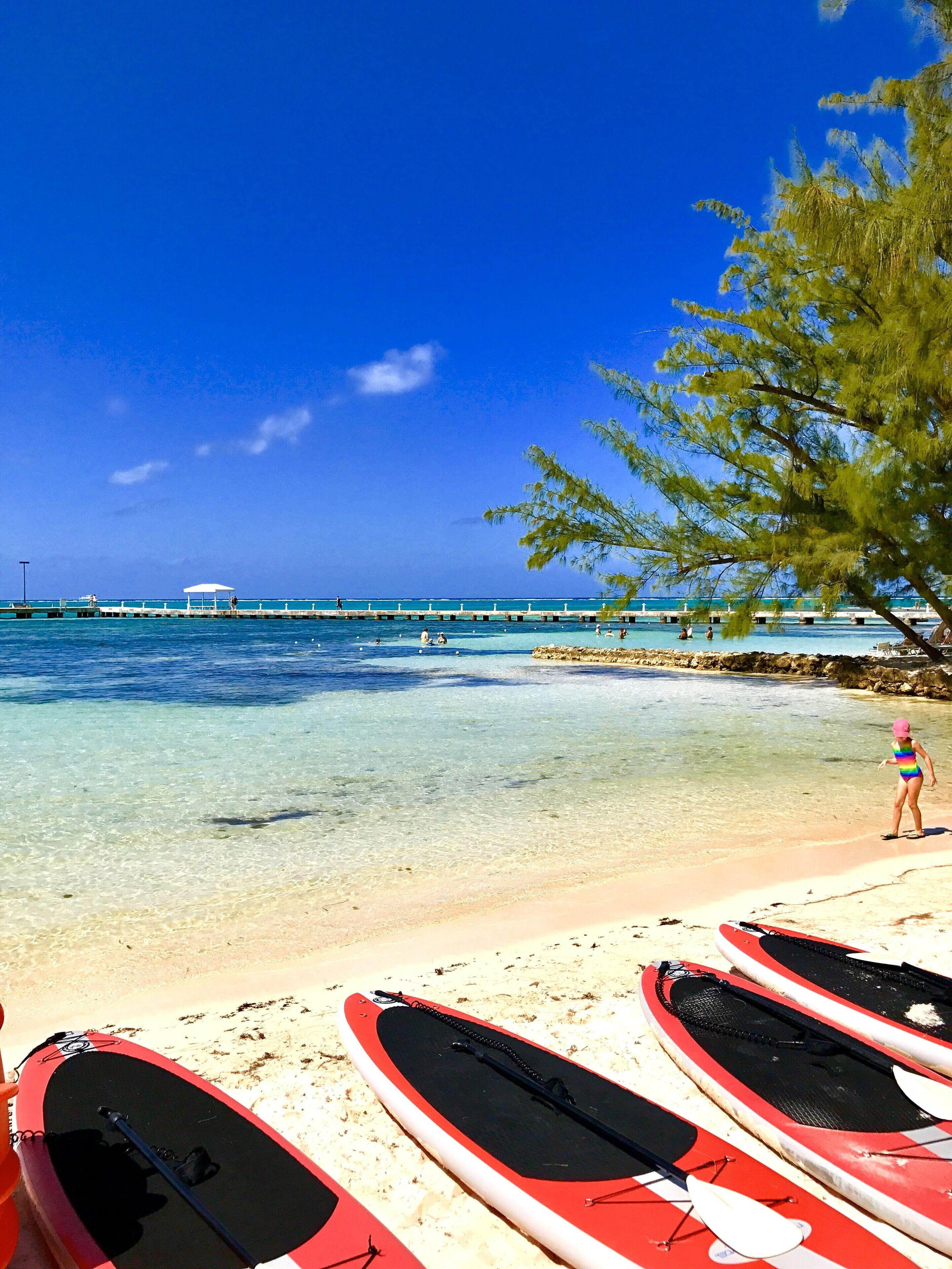 Paddleboard rentals at Rum Point Beach.
