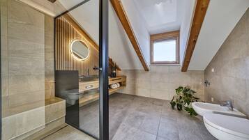 Dusche, Haartrockner, Handtücher