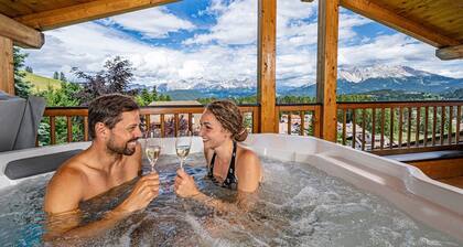 "Schlern" with Mountain View, Whirlpool, Finnish Sauna & Steam Sauna & Balcony