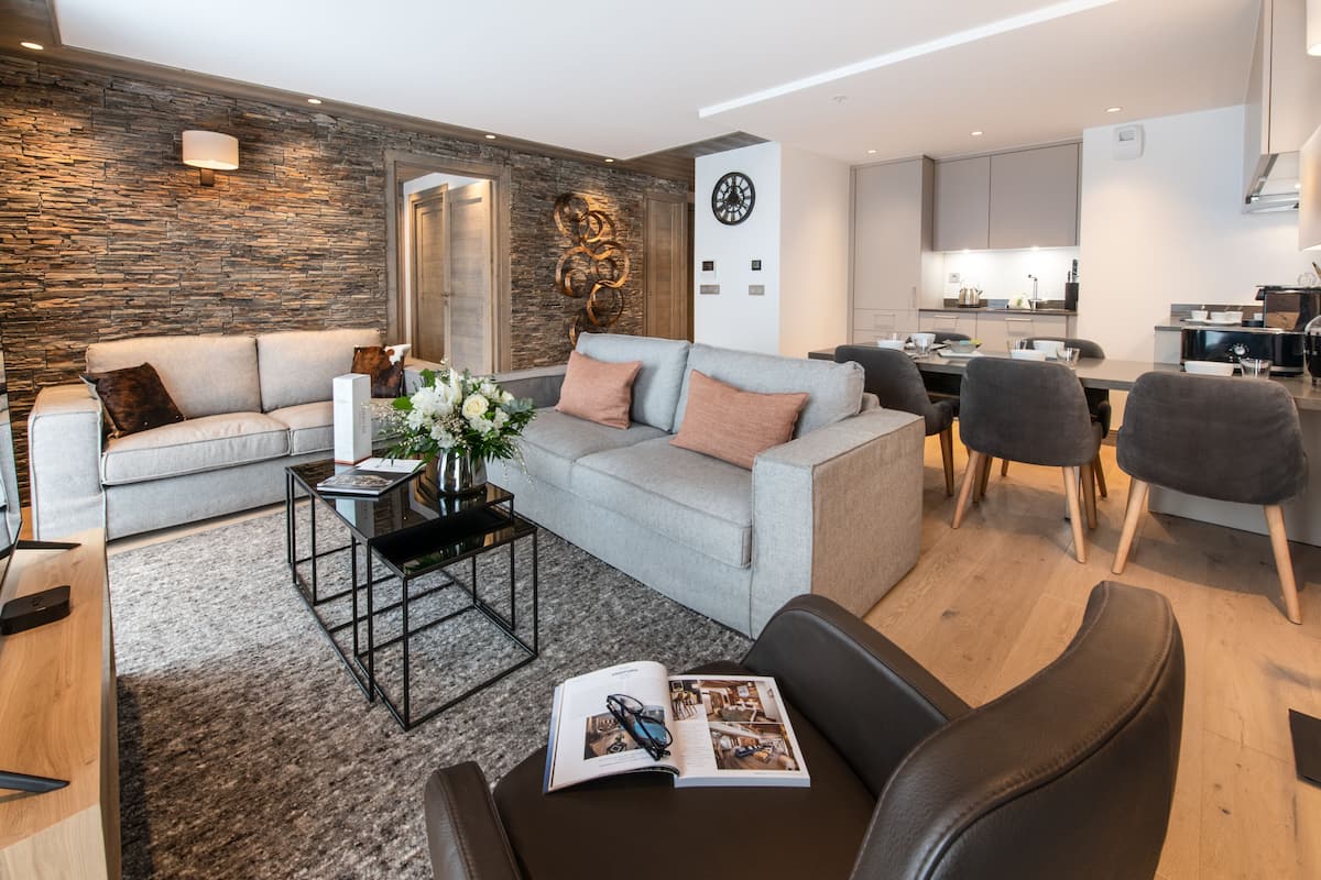 Apartment | Living area | 24-inch flat-screen TV with digital channels, TV