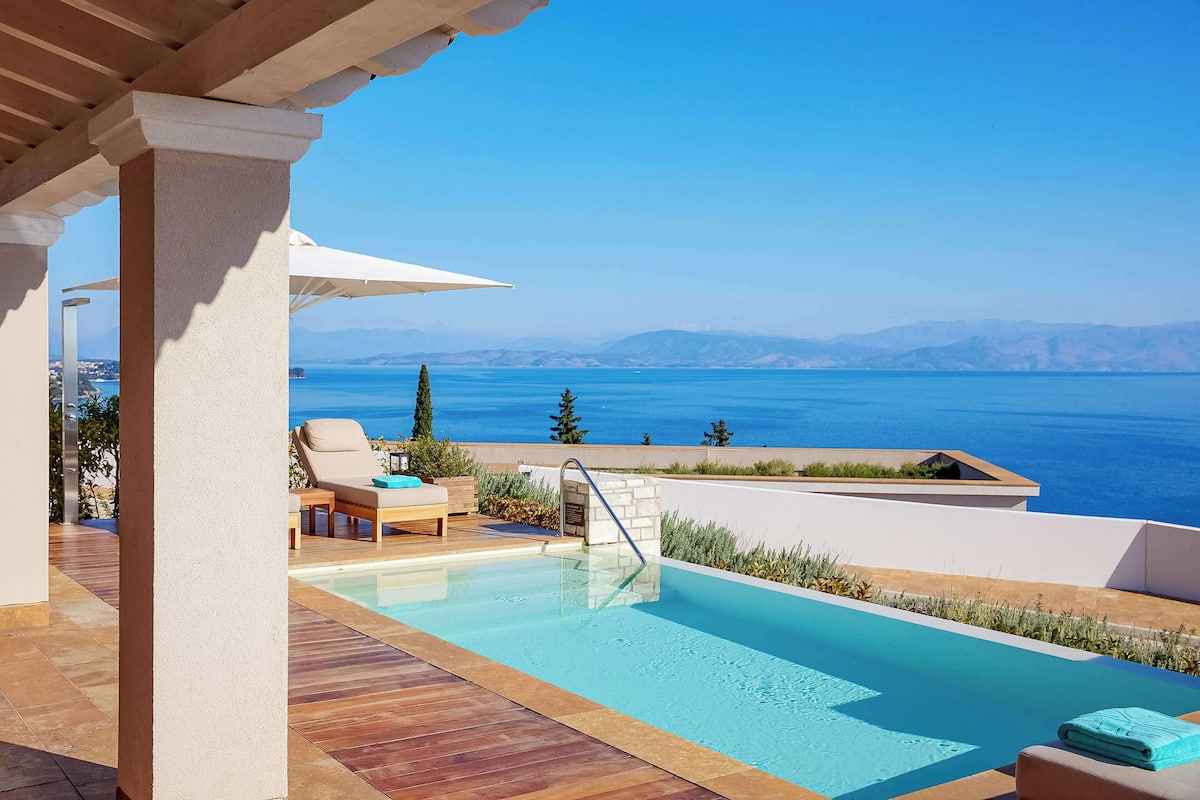 Ionian Sea View One Bedroom Pool Villa | 1 bedroom, hypo-allergenic bedding, minibar, in-room safe
