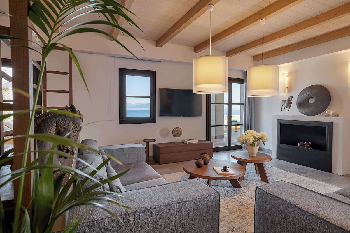 Ionian Sea View Four Bedroom Pool Villa | 1 bedroom, hypo-allergenic bedding, minibar, in-room safe