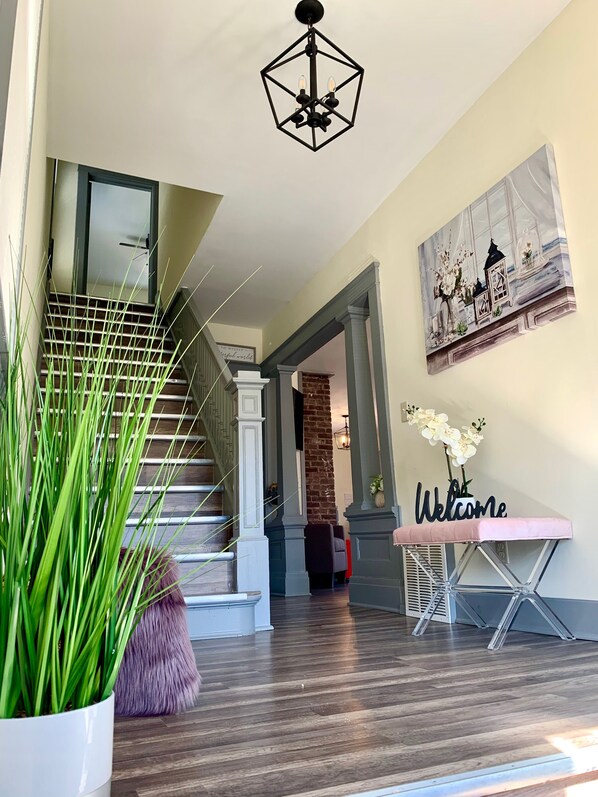 Classic House | Living area | 50-inch TV with cable channels - The Trotter Manor - With Private Yard & Parking, Near Falls & Casino by Niagara Hospital (Niagara Falls)