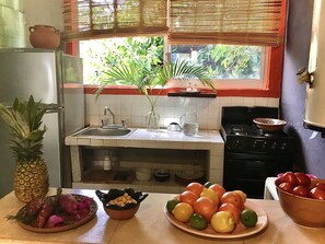 Comfort Loft, Partial Ocean View | Private kitchen | Microwave, oven, stovetop, toaster