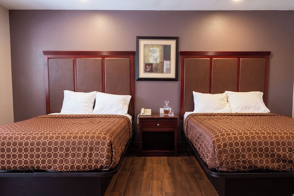 Desk, free WiFi, bed sheets