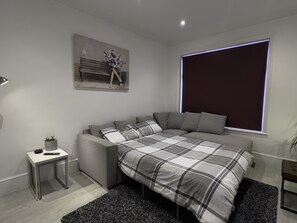 2 bedrooms, desk, iron/ironing board, travel cot