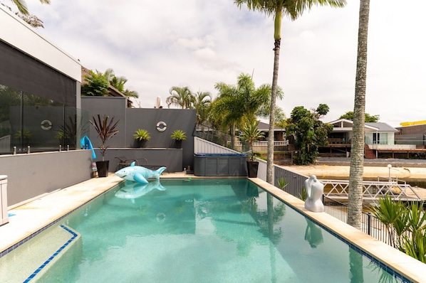 Outdoor pool, a heated pool