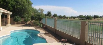 Spacious golf course house, pool heater, spa
