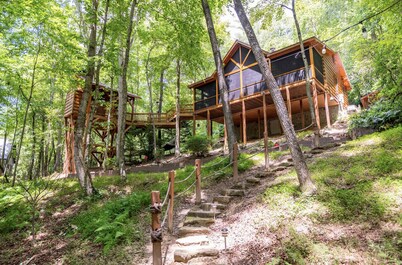 The Blissful Bear Cabin 
Creekside treehouse w/fireplace
STR Host Lic #: 002252