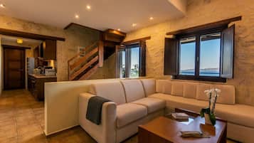 Smart TV, fireplace, DVD player