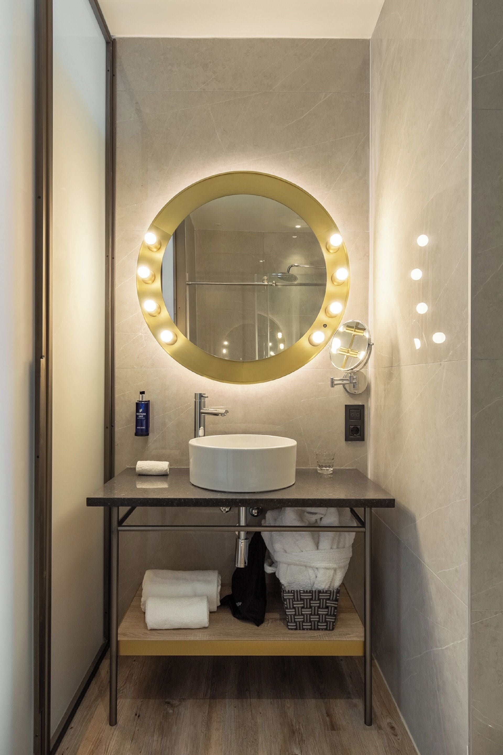 cozy room | bathroom | shower, designer toiletries, hair dryer, bathrobes