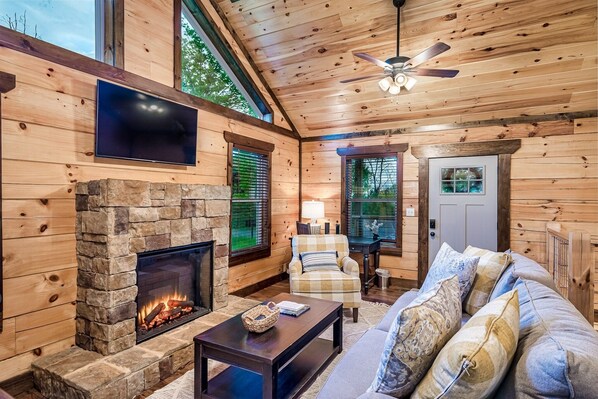 Smart TV, fireplace, video games, table football