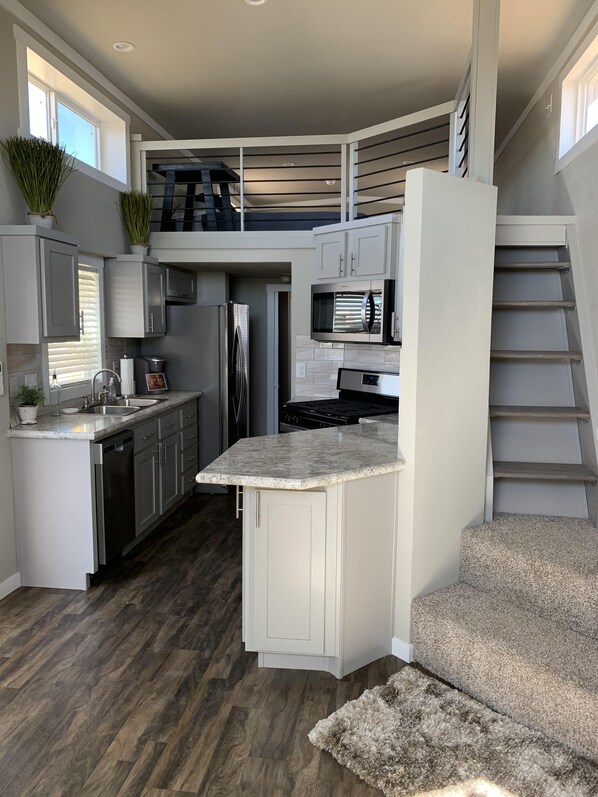 Kühlschrank, Mikrowelle, Ofen, Herdplatte