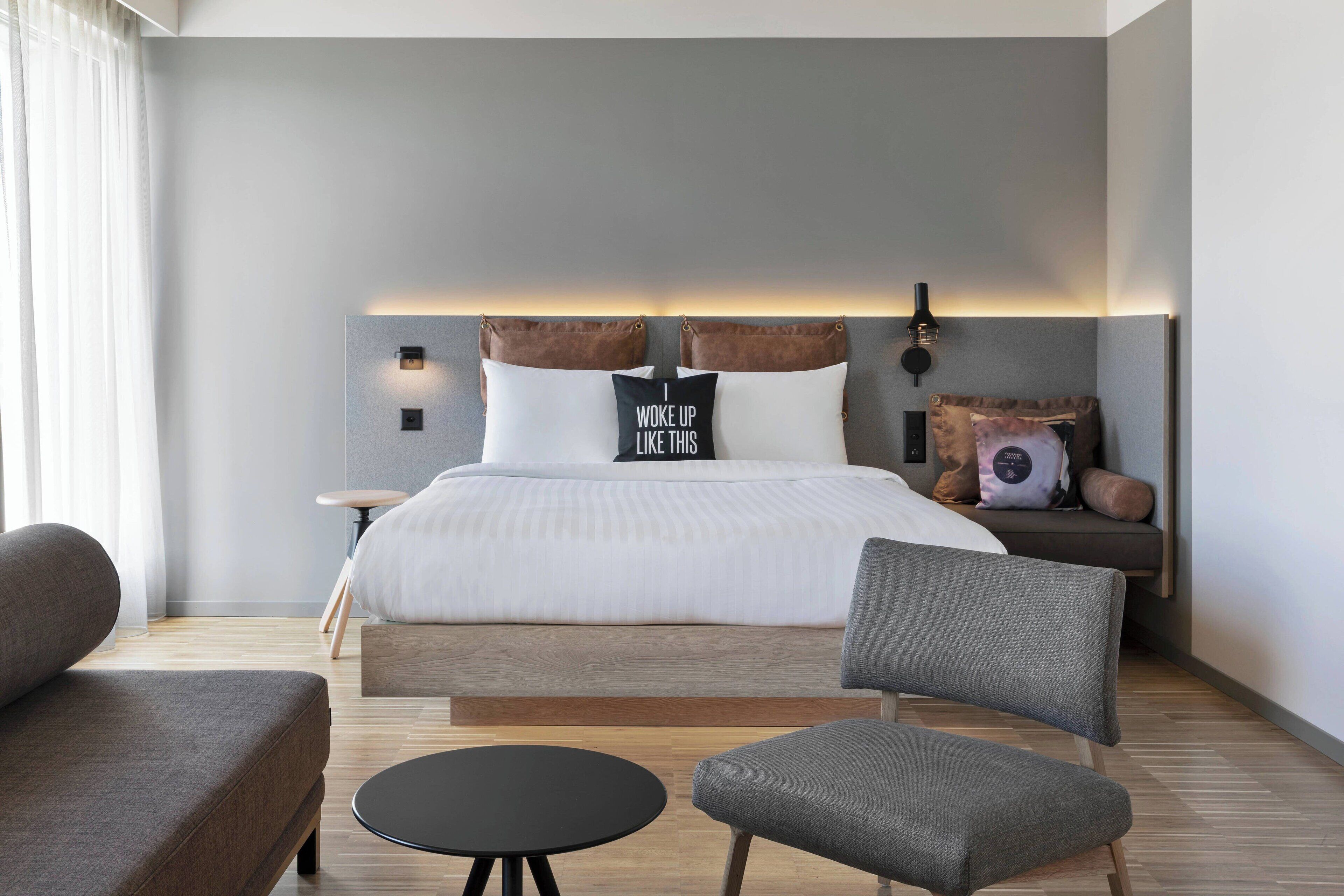 family room, 1 double bed, non smoking, city view | 1 bedroom, desk, laptop workspace, blackout curtains