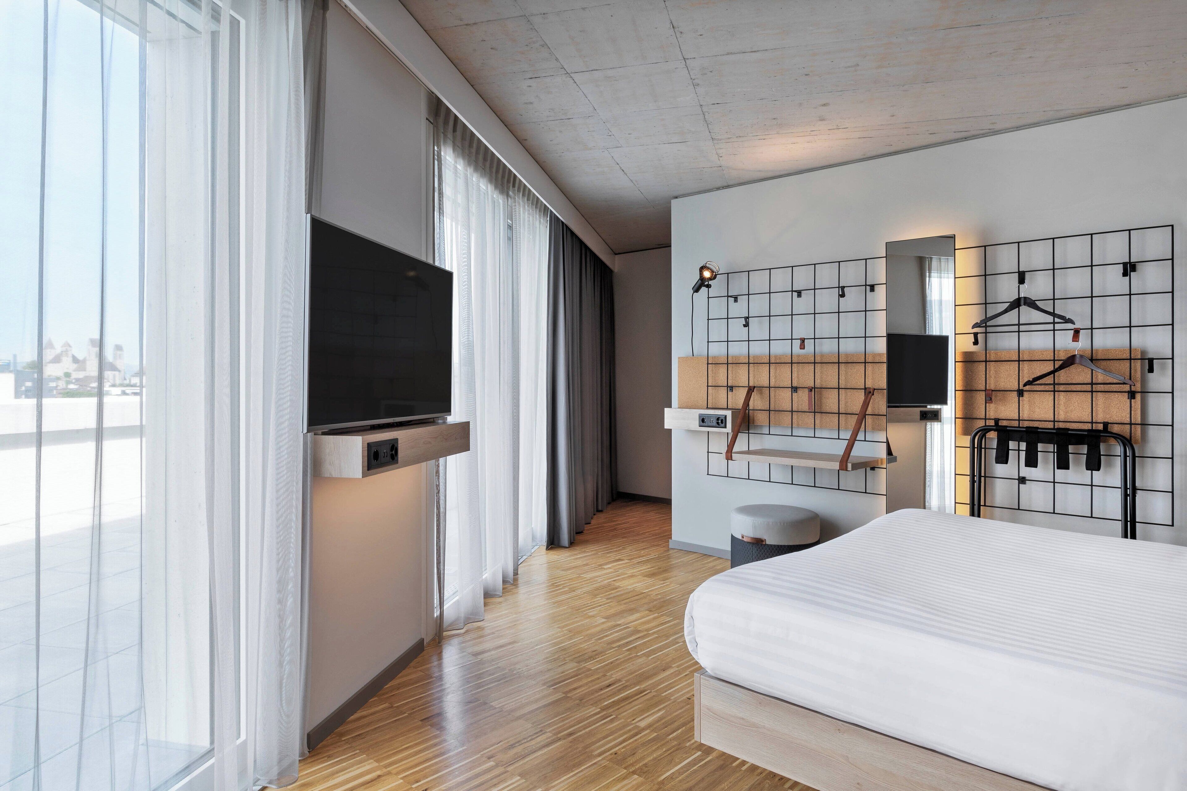 1 bedroom, desk, laptop workspace, blackout curtains