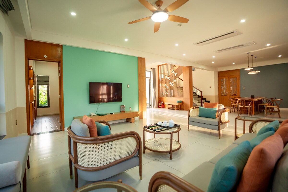 Villa, 3 Bedrooms, Garden View | Living area | 50-inch Smart TV with cable channels, TV