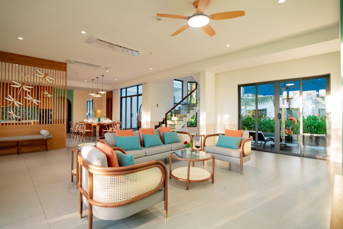 Villa, 4 Bedrooms, Garden View | Living area | 50-inch Smart TV with cable channels, TV