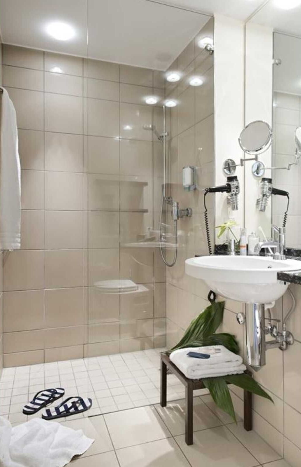 Dusche, Haartrockner, Handtücher