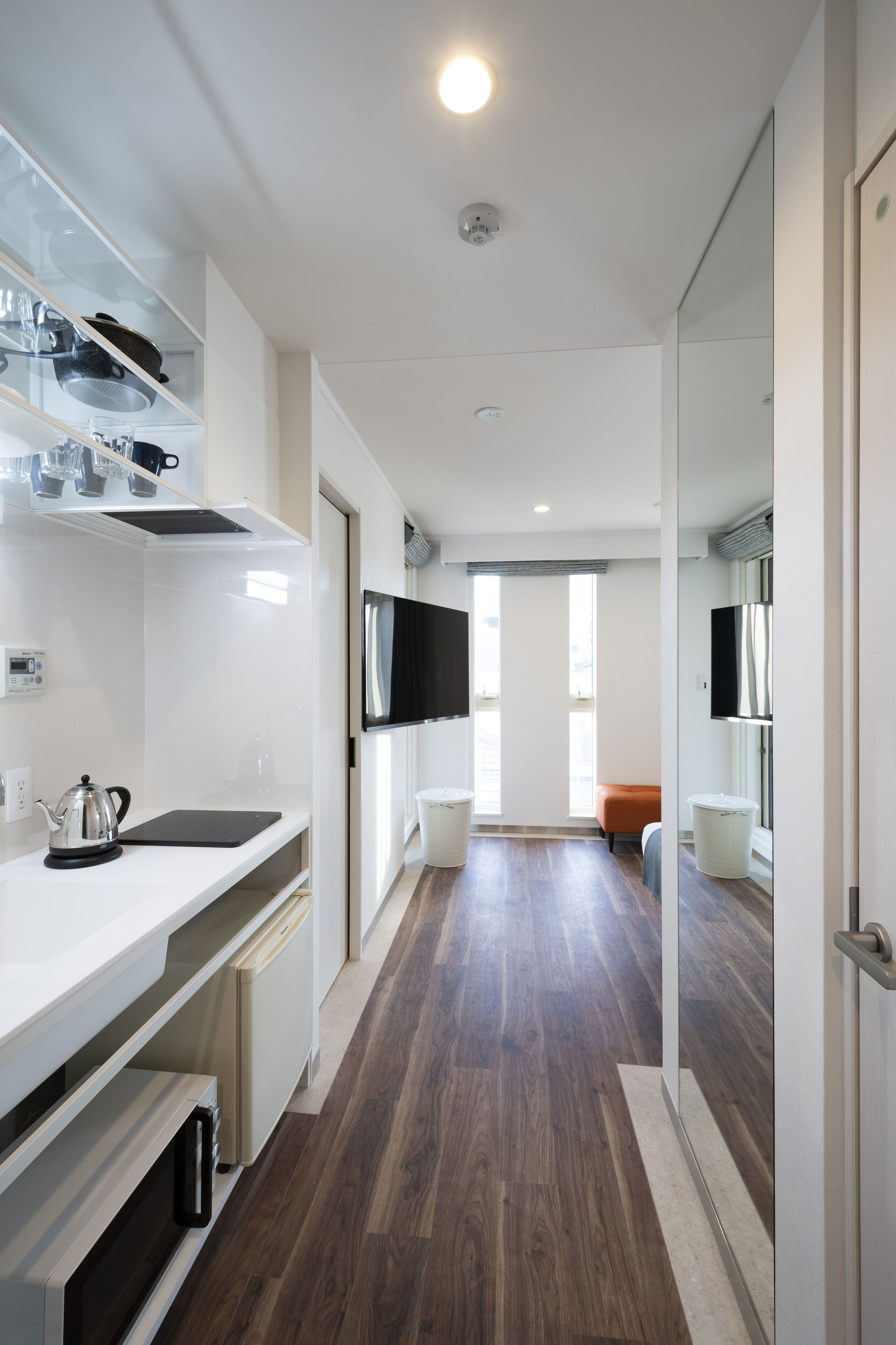 Classic-værelse til 3 personer | Privat køkken | Køleskab, mikrobølgeovn, kogeplade, elkedel