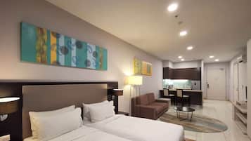 In-room safe, desk, blackout curtains, soundproofing