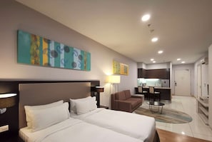 Executive Room, 2 Bedrooms, Non Smoking | In-room safe, desk, blackout drapes, soundproofing