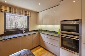 Kühlschrank, Mikrowelle, Ofen, Herdplatte