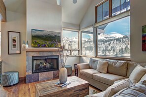 TV, fireplace, offices