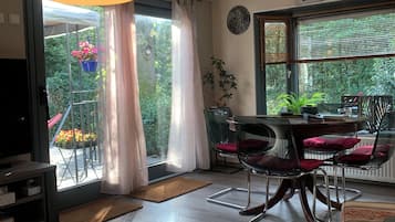 Smart TV, video games, DVD player, foosball