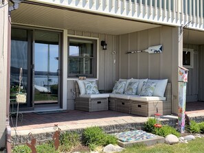 Terrace/patio - A sandy beach vacation on beautiful Crooked Lake (Alanson)