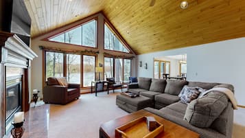 Fernseher, Kamin, Netflix, DVD-Player