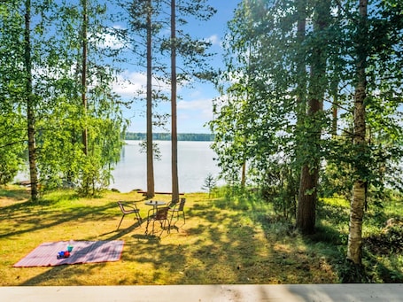Outdoor dining. Vacation home Hauki by Interhome