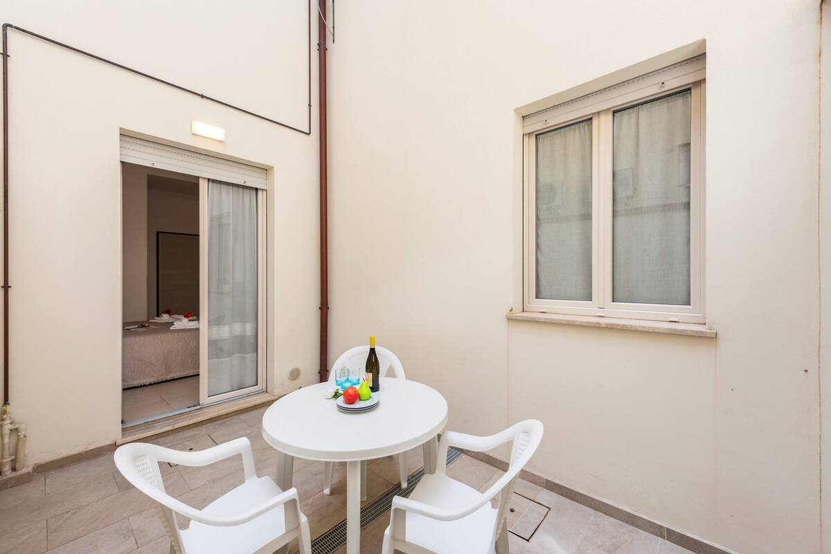 อพาร์ทเมนท์สำหรับครอบครัว, 1 ห้องนอน, เครื่องปรับอากาศ (Suite 1 Ondina Viareggio 200m from) | รับประทานอาหารกลางแจ้ง