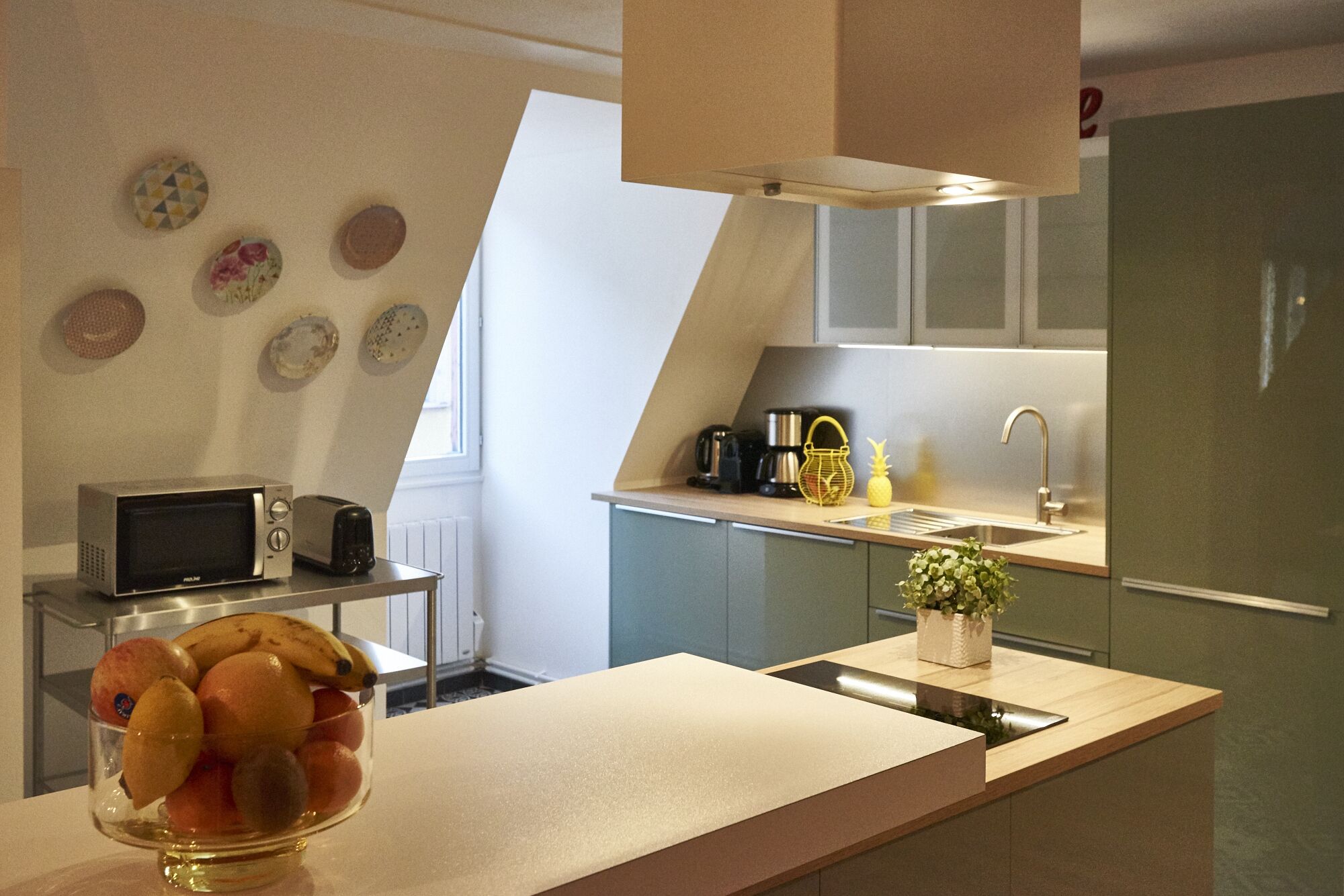 Kühlschrank, Mikrowelle, Ofen, Herdplatte